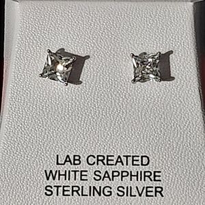 Macy's Sterling Silver White Sapphire Earrings